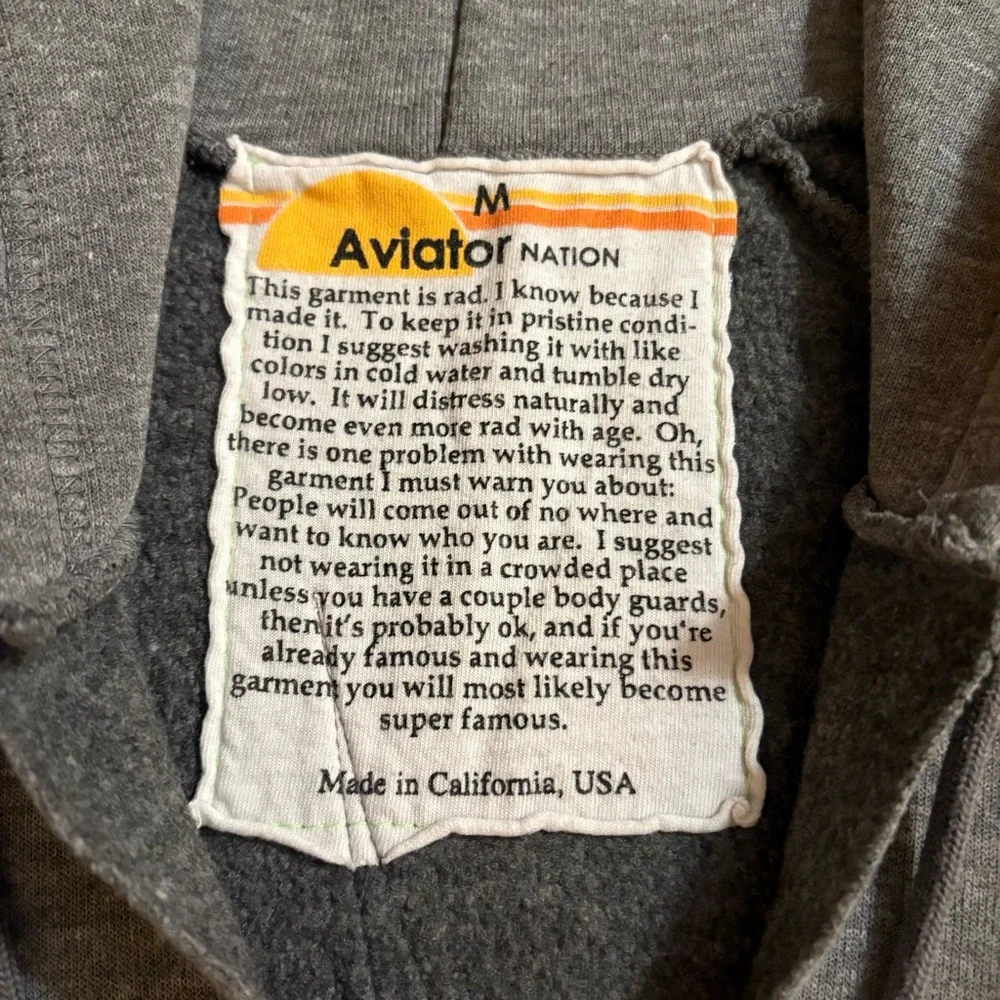 NWOT - Aviator Nation Bolt Chevron 5 Stitch Split Neck Hoodie ⚡️ - Picture 5 of 7
